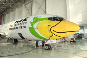 Nok Air 737-400 in Boeing Shanghai hangar Nok Air 737-400 in Boeing Shanghai hangar