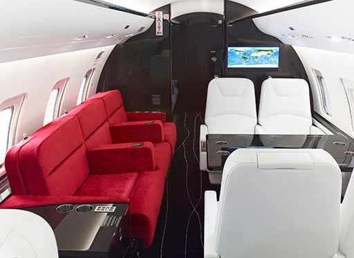 A CRJ200 converted to VIP format using Carbon Fibre in the monuments by Flying Colours. (Photo: Flying Colours)