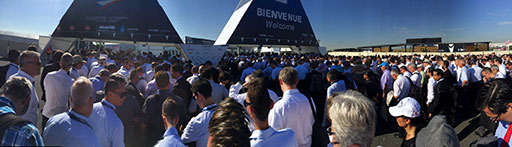 A warm welcome for visitors to Le Bourget, but not one that they care to remember.  (Photo: Andrew Drwiega) 