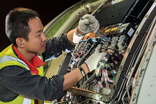 HNA Group has a portfolio including carriers such as Hainan Airlines and MROs such as HNA Technic (China), myTECHNIC (Turkey), and SR Technics (Switzerland). HNA Technic, shown here, has more than 30 maintenance bases in China, 10 regional centers, and a service network of over 200 stations worldwide. (HNA Image)
