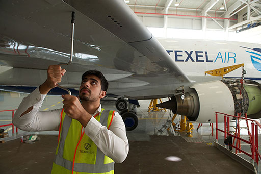 Texel Air, located at Bahrain International, provides third party maintenance including minor modifications, repairs and A-checks. TexelAir image.