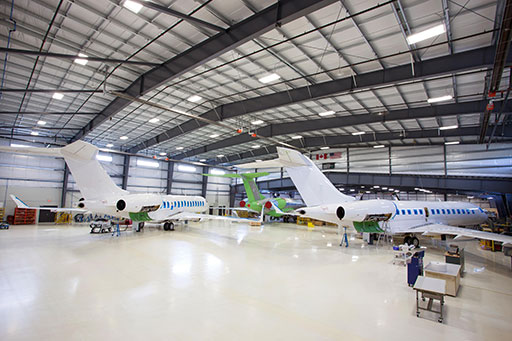 FlyingColours works across the range of Bombardier Aircraft at their facilities. Flying Colours image.
