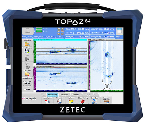 Zetec produces several NDT tools used in aircraft NDT, including the TOPAZ family of ultrasound instruments. Zetec image.