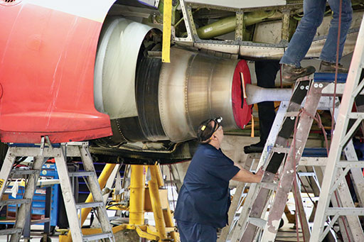 AAR manages the engine overhaul process with MRO partners and provides non-core component service, as well as parts support. AAR image.