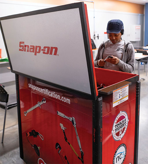 Snap-on certification courses emphasize tool theory, application, and usage