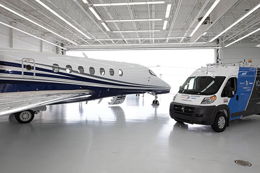 Textron boasts the largest mobile service fleet in the industry with 70-80 vehicles.