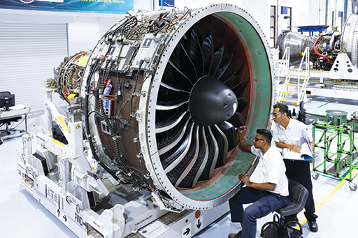 Pratt & Whitney's Eagle Service Asia facility in Singapore overhauls the fuel efficient GTF. Pratt & Whitney image.