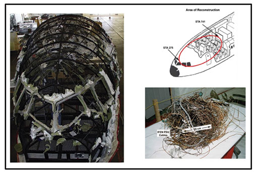 The Transportation Safety Board of Canada built a 3-D reconstruction of the Swissair MD-11 to help pinpoint the source of the in-flight fire.  The wiring from the in-flight entertainment center was the culprit.