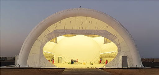 Buildair’s latest project is a hangar for The Helicopter Company of Saudi Arabia in Jeddah. Buildair image.