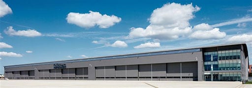 Jewers Esavian Type 126 doors are fitted to the Gulfstream Aerospace Corporation Customer Support Service Centre at Farnborough Airport in the UK. Jewers Doors image.