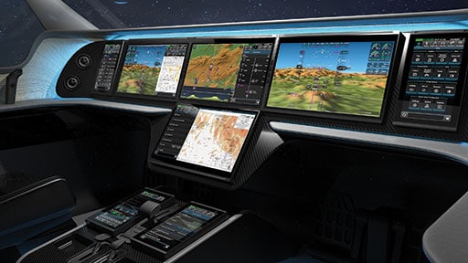 Honeywell says their Anthem flight deck is the first cockpit system to be built with an always-on, cloud-connected experience that improves flight efficiency, operations, safety and comfort. Honeywell image.