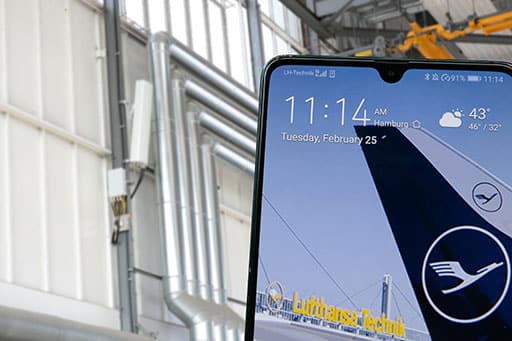 5G-based video streams have helped Lufthansa Technik keep pace by allowing virtual parts inspections and digital borescope inspections. Their Virtual Table Inspection (VTI) is now a business-critical part of their inspections process. Lufthansa Technik image.