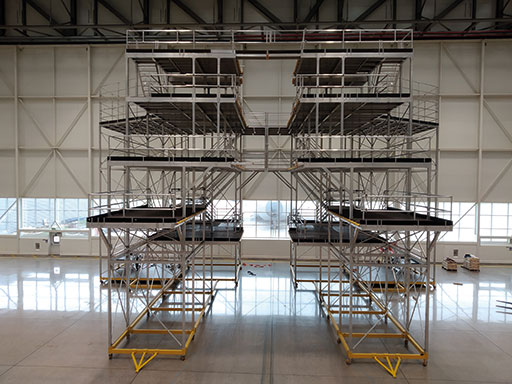 Alufase says their aircraft maintenance platforms can be adapted to perfectly fit an aircraft. Alufase image.