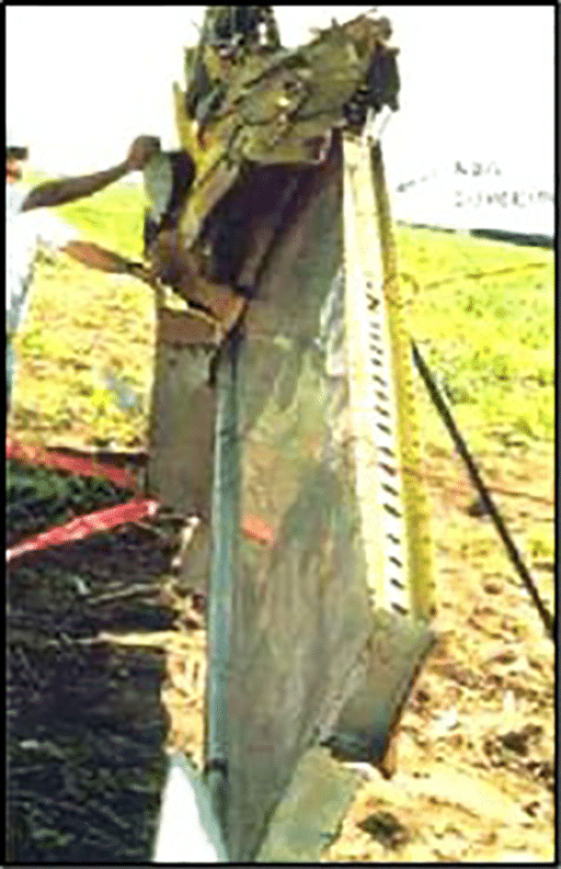 Graphic 3 – The horizontal stabilizer was the first piece of wreckage along the wreckage distribution path, indicating that it had separated first from the airplane in flight.