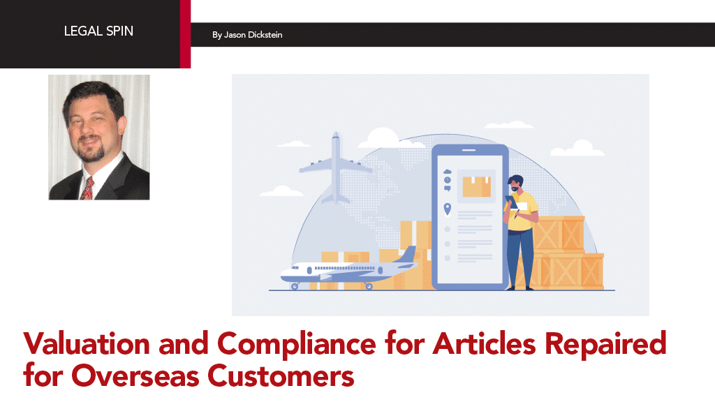 Valuation and Compliance for Articles Repaired for Overseas Customers