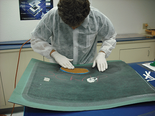 The use of carbon fiber and other composite materials in aircraft means that repairs to these structures are becoming standard procedures at MROs worldwide. Abaris image.